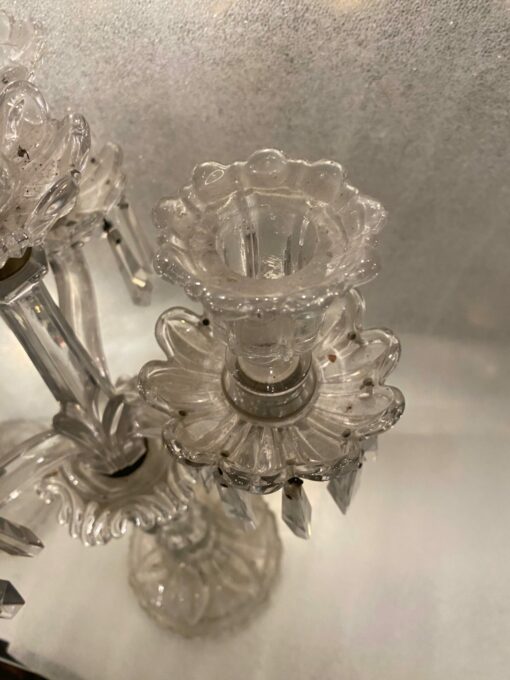 1950′ Pair of Candlesticks 3 Branches Pedestals Decorated With Stars BACCARAT - Image 11