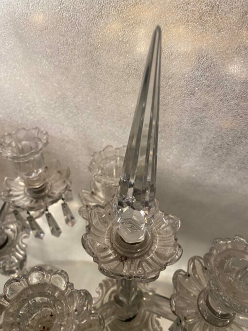 1950′ Pair of Candlesticks 3 Branches Pedestals Decorated With Stars BACCARAT - Image 10