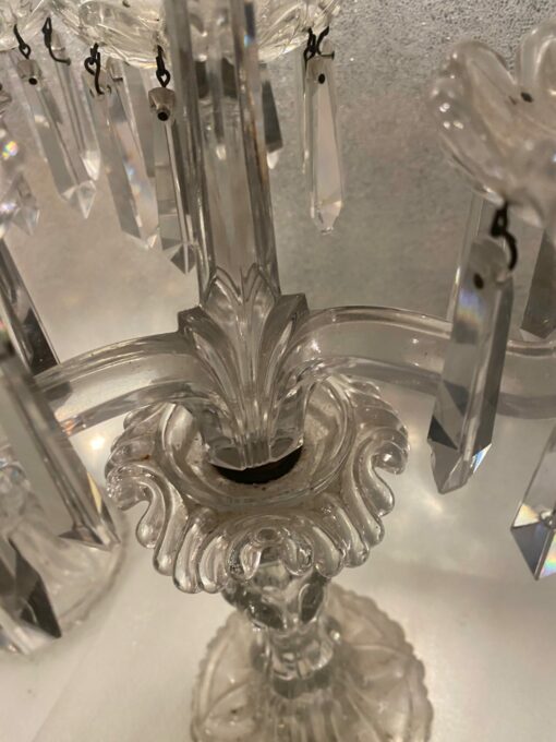 1950′ Pair of Candlesticks 3 Branches Pedestals Decorated With Stars BACCARAT - Image 9