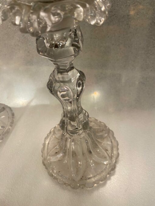 1950′ Pair of Candlesticks 3 Branches Pedestals Decorated With Stars BACCARAT - Image 8
