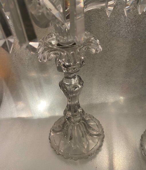 1950′ Pair of Candlesticks 3 Branches Pedestals Decorated With Stars BACCARAT - Image 7