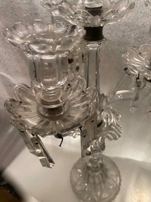 1950′ Pair of Candlesticks 3 Branches Pedestals Decorated With Stars BACCARAT - Image 5