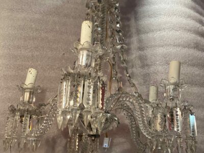 1950′ Crystal Chandelier 5 Arms Baccarat