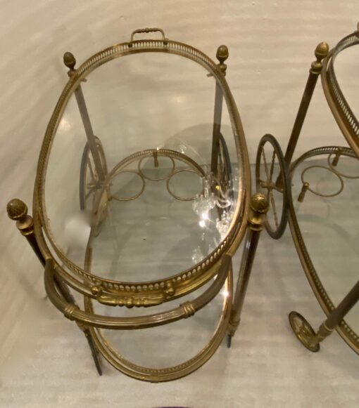 1970' Pair Of Rolling Bars Or Trolleys In Gilt Bronze Maison Bagués - Image 10