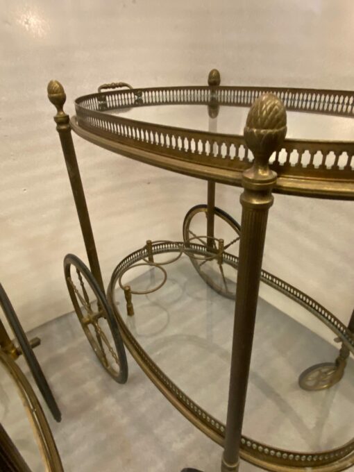 1970' Pair Of Rolling Bars Or Trolleys In Gilt Bronze Maison Bagués - Image 7