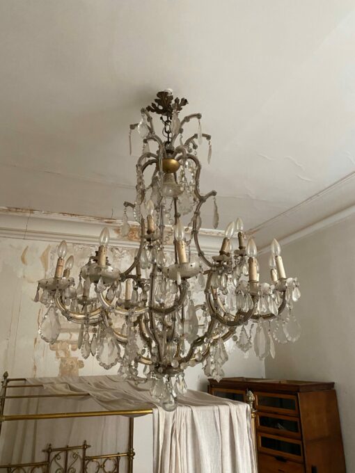 1900' Chandelier Cage 21 Lights Marie Thérèse in Bohemian Crystal H 140 X Ø 115 cm - Image 27