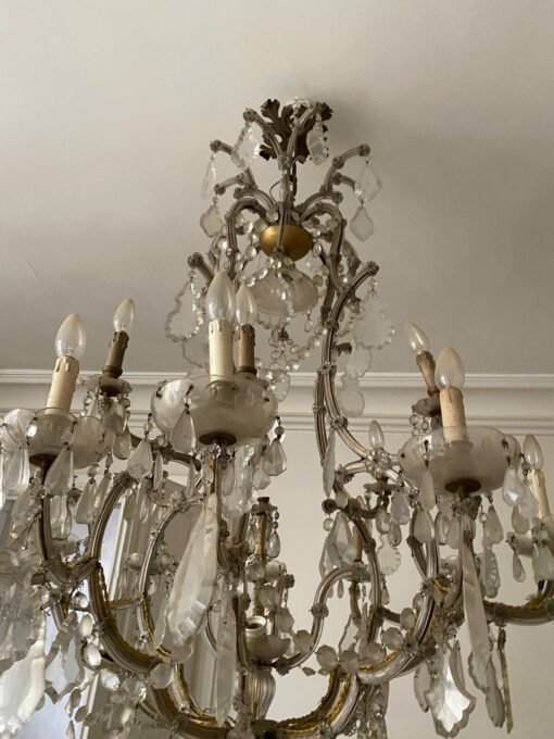1900' Chandelier Cage 21 Lights Marie Thérèse in Bohemian Crystal H 140 X Ø 115 cm - Image 24