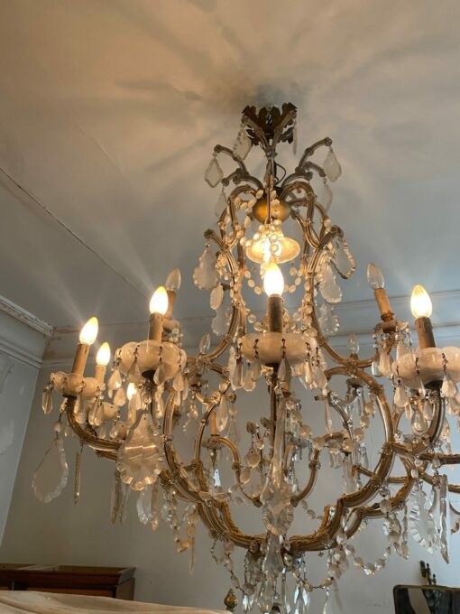 1900' Chandelier Cage 21 Lights Marie Thérèse in Bohemian Crystal H 140 X Ø 115 cm