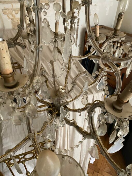 1900' Chandelier Cage 21 Lights Marie Thérèse in Bohemian Crystal H 140 X Ø 115 cm - Image 12