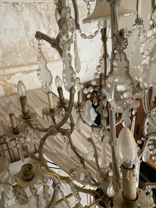 1900' Chandelier Cage 21 Lights Marie Thérèse in Bohemian Crystal H 140 X Ø 115 cm - Image 8