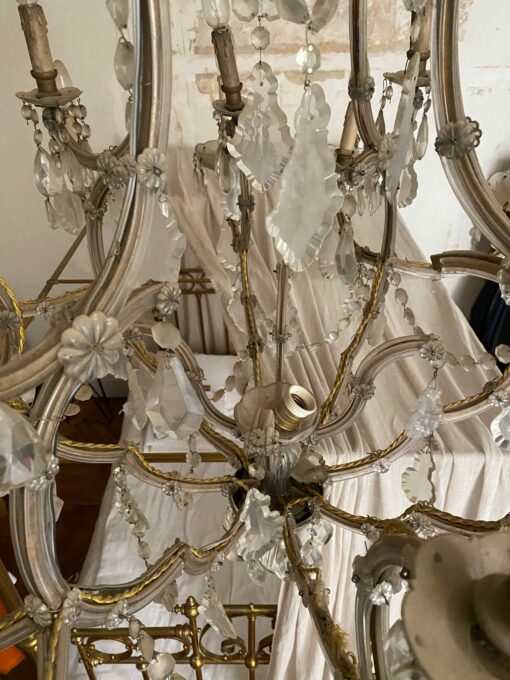 1900' Chandelier Cage 21 Lights Marie Thérèse in Bohemian Crystal H 140 X Ø 115 cm - Image 4