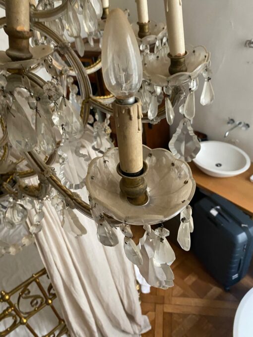 1900' Chandelier Cage 21 Lights Marie Thérèse in Bohemian Crystal H 140 X Ø 115 cm - Image 3