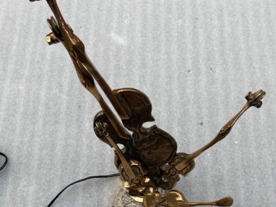1970/80 Violin Lamp  In Bronze  Signed LOHE