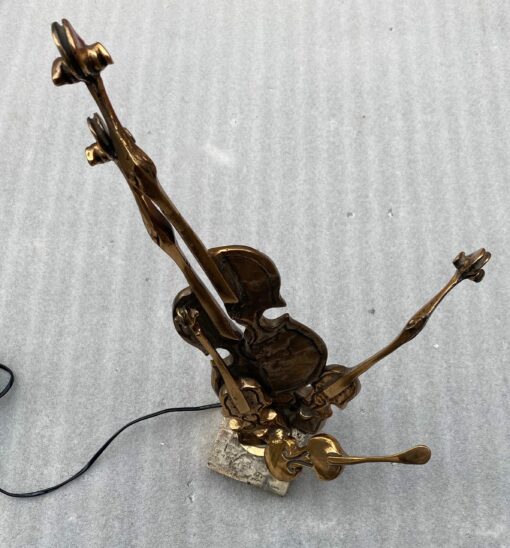 1970/80 Violin Lamp  In Bronze  Signed LOHE