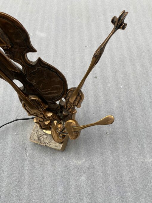 1970/80 Violin Lamp  In Bronze  Signed LOHE - Image 7