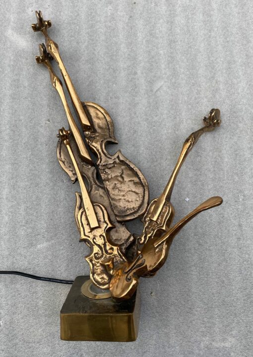 1970/80 Violin Lamp  In Bronze  Signed LOHE - Image 5