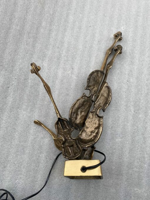 1970/80 Violin Lamp  In Bronze  Signed LOHE - Image 3