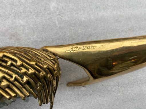 1970 'Geode And Gilt Bronze Wall Sculpture Signed Jacques Duval Brasseur - Image 8