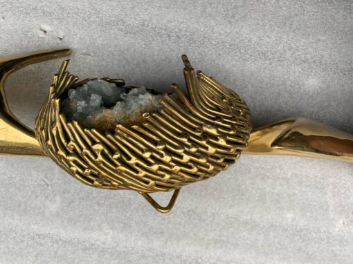 1970 'Geode And Gilt Bronze Wall Sculpture Signed Jacques Duval Brasseur - Image 7