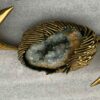 1970 'Geode And Gilt Bronze Wall Sculpture Signed Jacques Duval Brasseur