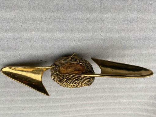 1970 'Geode And Gilt Bronze Wall Sculpture Signed Jacques Duval Brasseur - Image 3