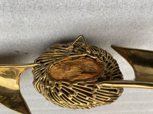 1970 'Geode And Gilt Bronze Wall Sculpture Signed Jacques Duval Brasseur - Image 2