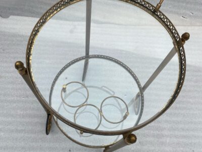 1950/70 Round Rolling Bar Maison Bagués In Gilt Bronze