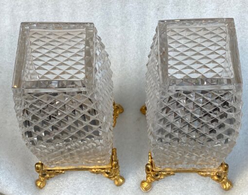 1880 'Pair Of Baccarat Vases,L' Escalier De Cristal , Japanese Period Gilt Bronze Base Signed H 28 X 14 X 14 cm - Image 2