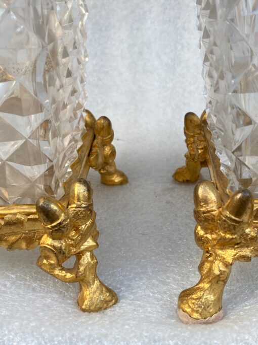 1880 'Pair Of Baccarat Vases,L' Escalier De Cristal , Japanese Period Gilt Bronze Base Signed H 28 X 14 X 14 cm - Image 4