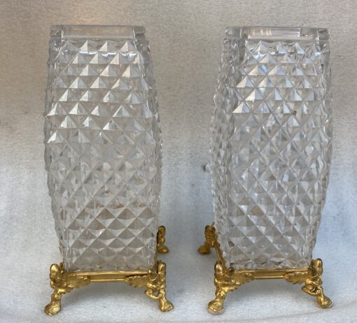 1880 'Pair Of Baccarat Vases,L' Escalier De Cristal , Japanese Period Gilt Bronze Base Signed H 28 X 14 X 14 cm - Image 10