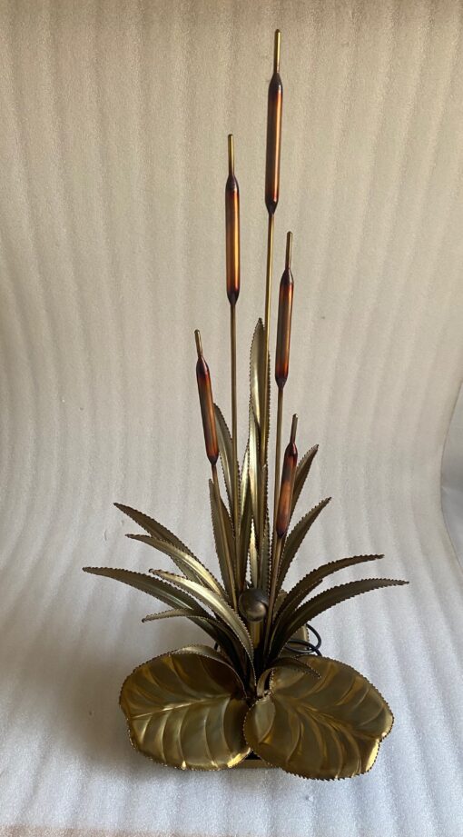 1970′ Brass Reed Lamp In The Style Of Maison Jansen - Image 10