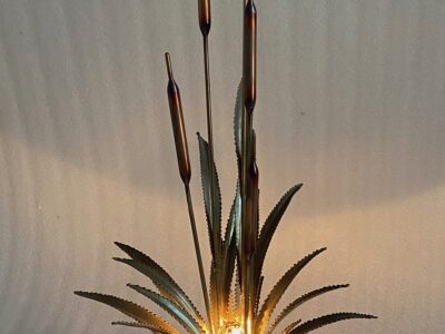 1970′ Brass Reed Lamp In The Style Of Maison Jansen