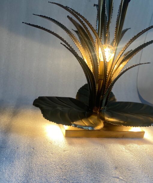 1970′ Brass Reed Lamp In The Style Of Maison Jansen - Image 2