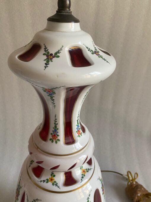 1970' Pair of Baccarat Overlay Lamps H 106 cm - Image 5