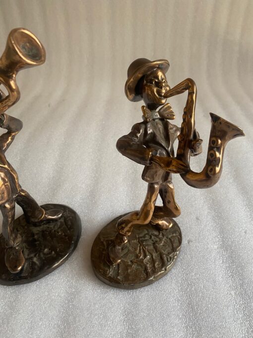 1970/80 Saxophonist And Trumpeter  In Bronze, Sculptures Signed LOHE - Image 6