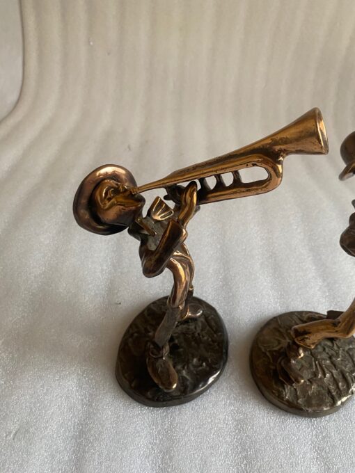 1970/80 Saxophonist And Trumpeter  In Bronze, Sculptures Signed LOHE - Image 5