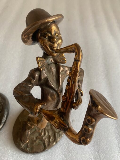 1970/80 Saxophonist And Trumpeter  In Bronze, Sculptures Signed LOHE - Image 3