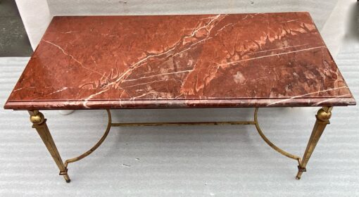 1950/70 Ramsay Table basse Fer Doré  Marbre Languedoc 100 X 50 X 44 cm – Image 15