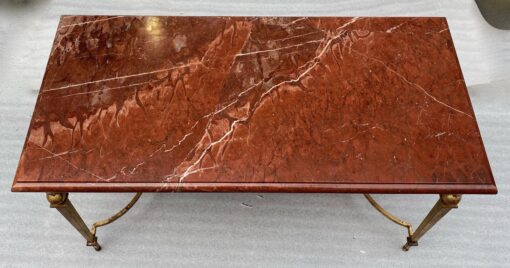 1950/70 Ramsay Table basse Fer Doré  Marbre Languedoc 100 X 50 X 44 cm – Image 2