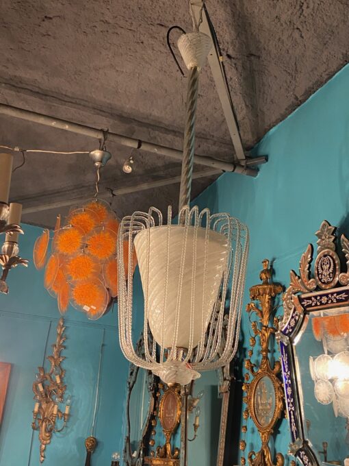 1950/70′ Pineapple Shape Murano Crystal Chandelier by Barovier & Toso