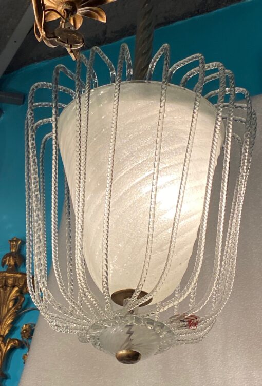 1950/70′ Pineapple Shape Murano Crystal Chandelier by Barovier & Toso - Image 3