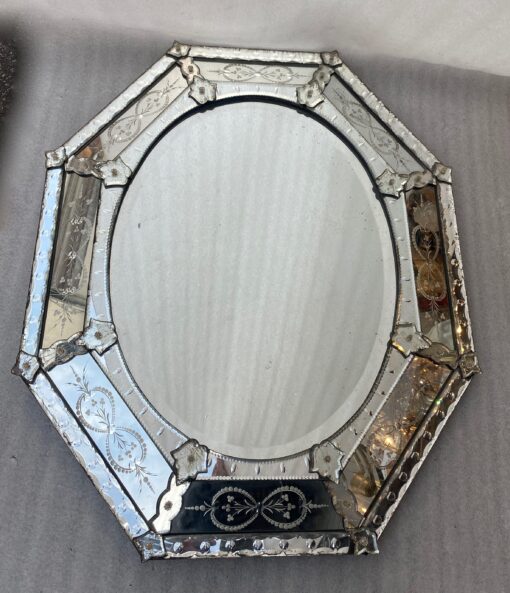 1950/70 Octagonal and Oval Venetian Mirror 98 x 82 Cm - Image 2