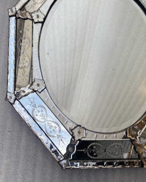 1950/70 Octagonal and Oval Venetian Mirror 98 x 82 Cm - Image 9