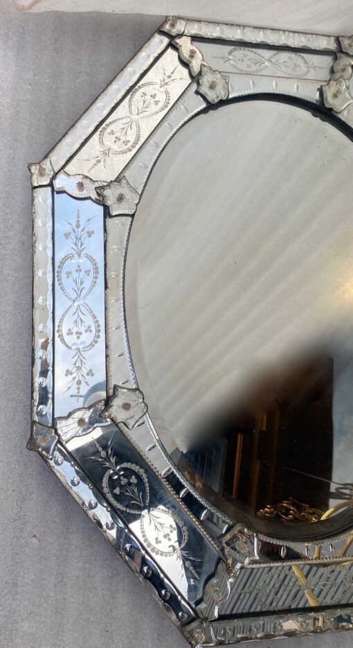 1950/70 Octagonal and Oval Venetian Mirror 98 x 82 Cm - Image 8