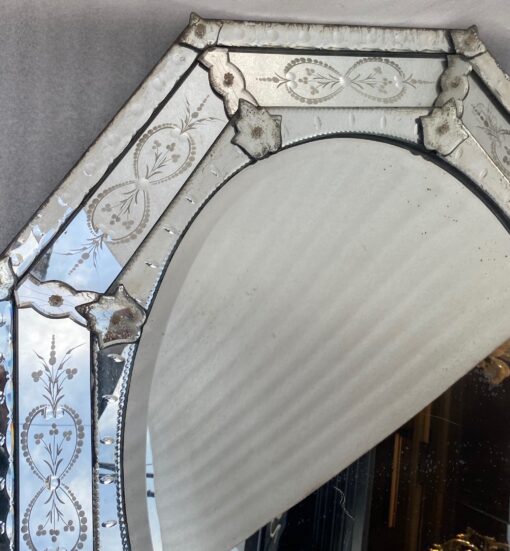 1950/70 Octagonal and Oval Venetian Mirror 98 x 82 Cm - Image 7