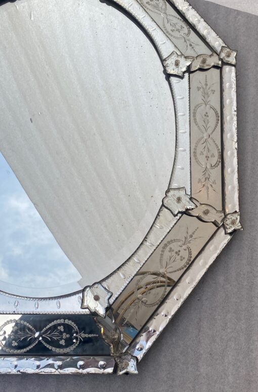 1950/70 Octagonal and Oval Venetian Mirror 98 x 82 Cm - Image 6