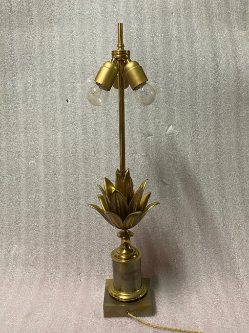 1970' Lampe En Bronze Signée Charles Modéle Fleur De Lotus – Image 12