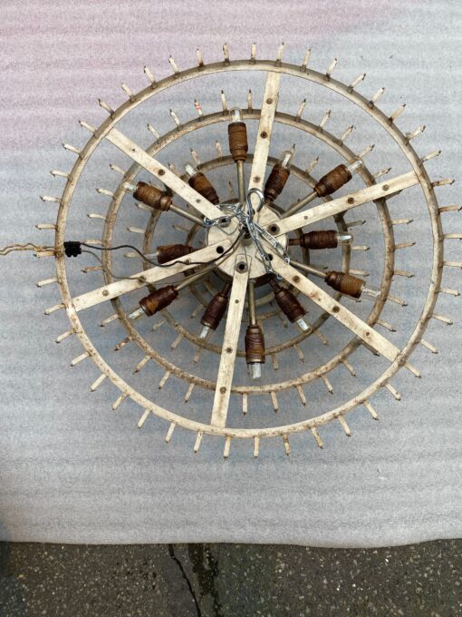 1970′ Chandelier Doria 5 Levels 142 Blown Glass Crystals Design Venini Murano - Image 16