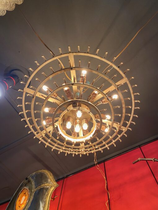 1970′ Chandelier Doria 5 Levels 142 Blown Glass Crystals Design Venini Murano - Image 10