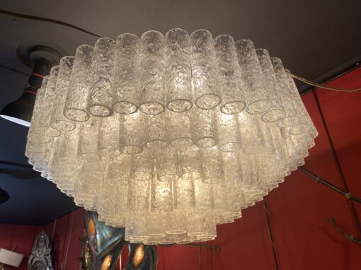 1970′ Chandelier Doria 5 Levels 142 Blown Glass Crystals Design Venini Murano - Image 6
